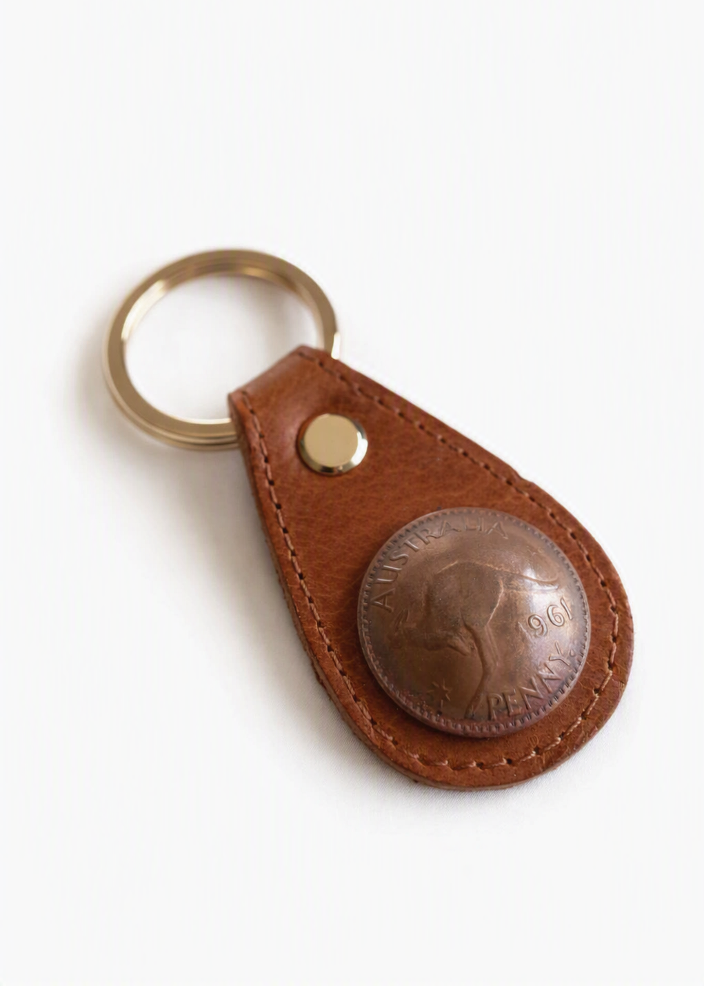 Australian Penny Leather Keyring