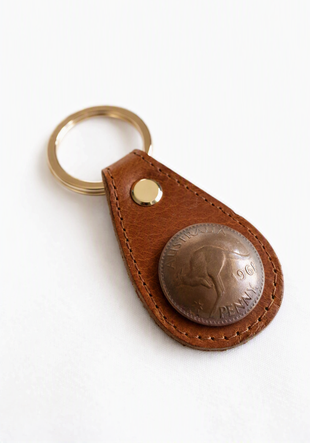 Australian Penny Leather Keyring